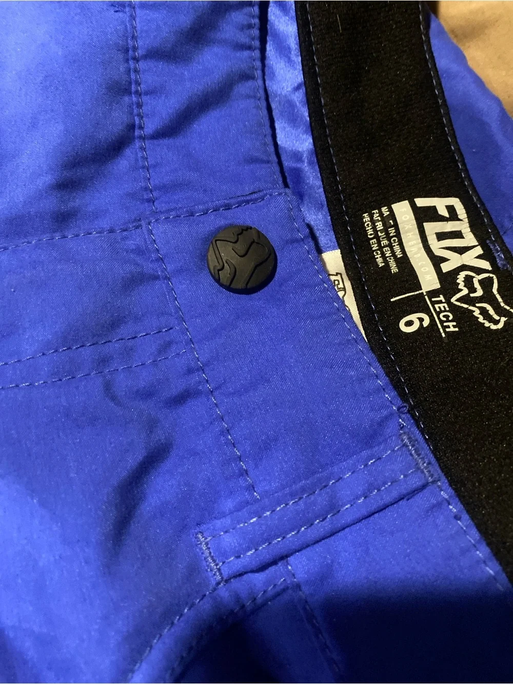 FOX tech motor sports womens blue nylon shorts 6 low rise
